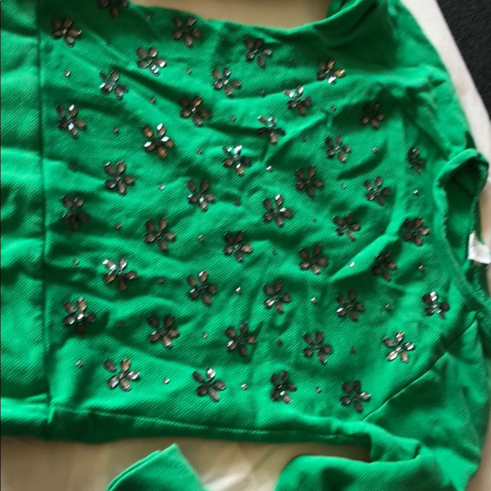 Crewcuts Rhinestone sweatshirt Kelly green size 14